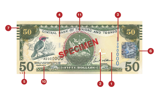 50 Dollar Note Central Bank Of Trinidad And Tobago