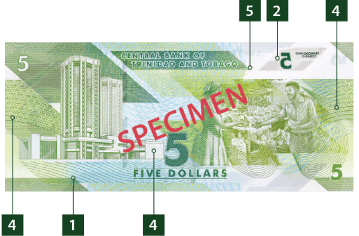 5 Dollar - Back - Trinidad and Tobago