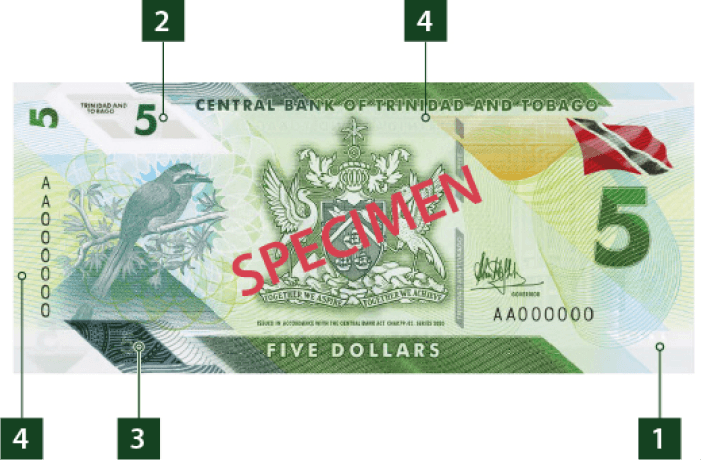 5 Dollar - Front -Trinidad and Tobago